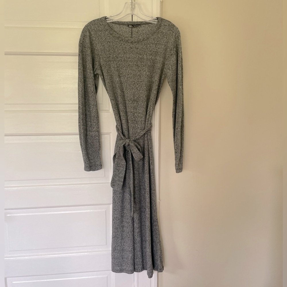 Zara grey midi sweater dress